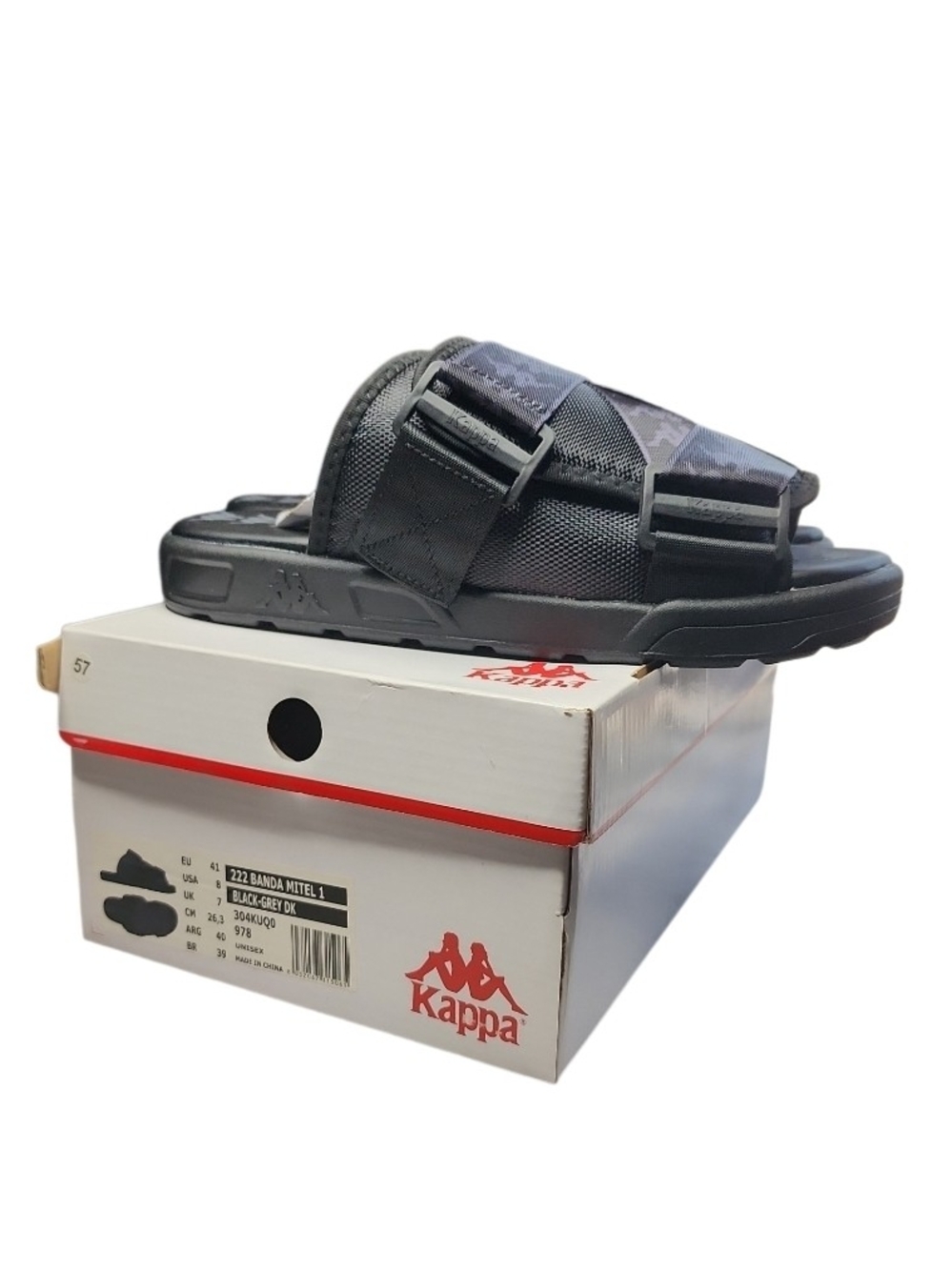 Kappa Men’s Size 8 Black Slide Sandals with Adjustable Straps